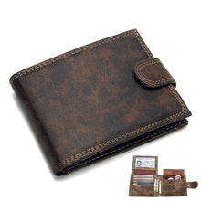 Load image into Gallery viewer, Luxury Designer Mens Wallet Leather PU Bifold Short Wallets Men Hasp Vintage Male Purse Coin Pouch Multi-functional Cards Wallet