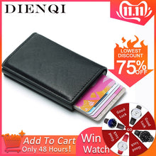 Load image into Gallery viewer, DIENQI Rfid Card Holder Men Wallets Money Bag Male Vintage Black Short Purse 2019 Small Leather Slim Wallets Mini Wallets Thin